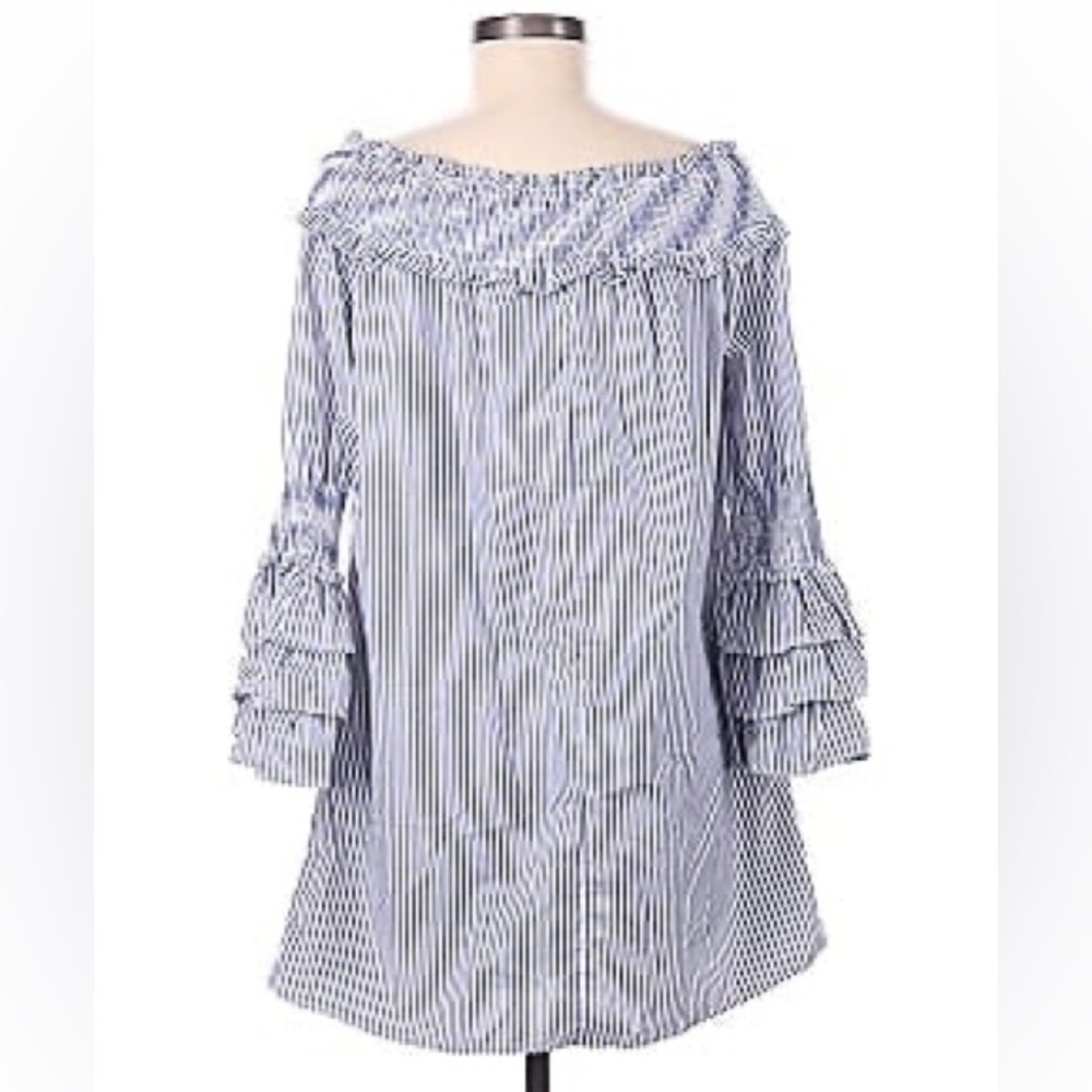 Blue Seersucker Top